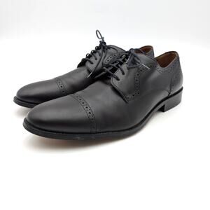 J. Murphy Harvey Men's Cap Toe Oxford Shoes Lace-Up Black Size US10.5M EU43.5